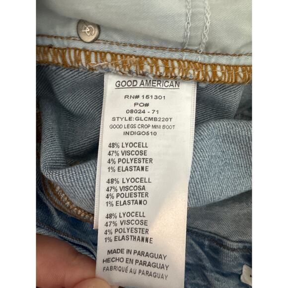 Women's Good American Good Legs Crop Mini Boot in Indigo 510 size 16 Bohemian - Picture 5 of 7